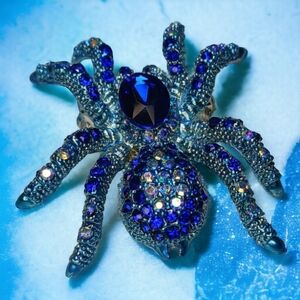 Crystal Bling Tarantula Spider Pin Rhinestone Brooch